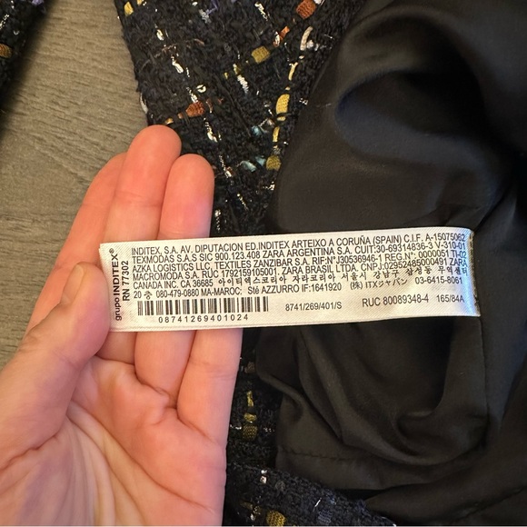 NWT Zara multi color tweed jacket (Sz S) - Picture 11 of 14